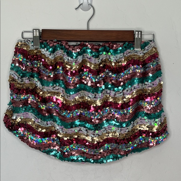 Free People Sequin Tube Top Strapless Crop Rainbow Disco Roller Dance Size Small - Picture 1 of 5